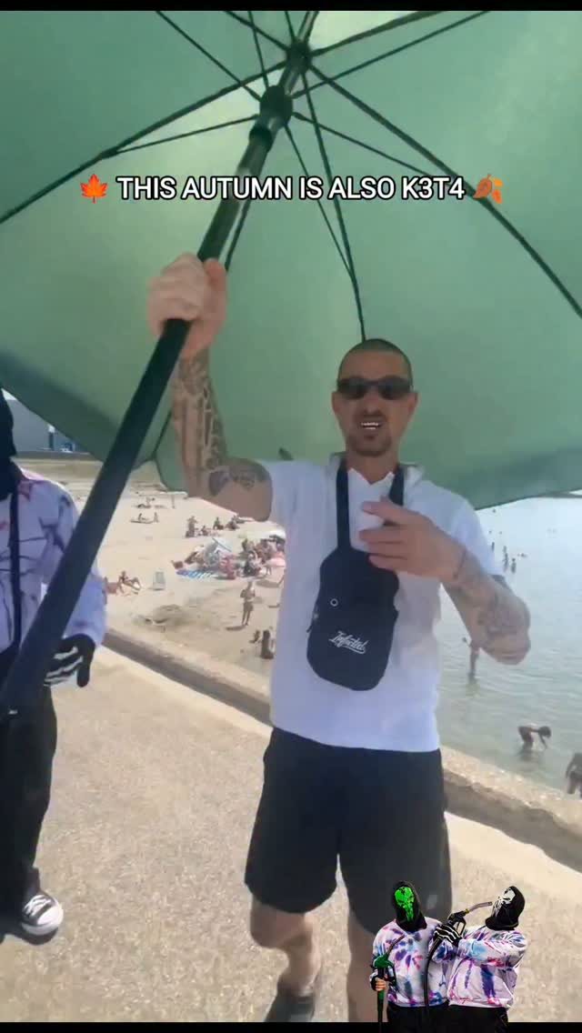 POMPIE with the BRICK at the beach, after this mp4 boyband member Fred Chopin got into a little fight on the w…